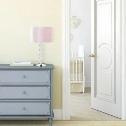 Relaxdays Lampe De Chevet, Velours Et Cristal, HxD : 47 X 26 Cm, Douille E14, Table, éclairage Indirect, Chambre, Rose -Lampe Soldes Boutique 42006945 4