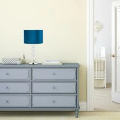 Relaxdays Lampe De Chevet, Velours Et Cristal, HxD : 47 X 26 Cm, Douille E14, Table, éclairage Indirect, Chambre, Bleu -Lampe Soldes Boutique 42006950 4