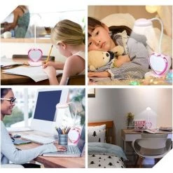 GUAZHUNIFR LED Lampe De Bureau Filles, Lampe De Table Agréable Pour Les Yeux Avec Porte-stylo, Port USB Rechargeable, 2 Températures De Couleur Pour Adolescents Garçons étudiants, Rose 9 GUAZHUNIFR LED Lampe De Bureau Filles, Lampe De Table Agréable Pour Les Yeux Avec Porte-stylo, Port USB Rechargeable, 2 Températures De Couleur Pour Adolescents Garçons étudiants, Rose -Lampe Soldes Boutique 42064464 5