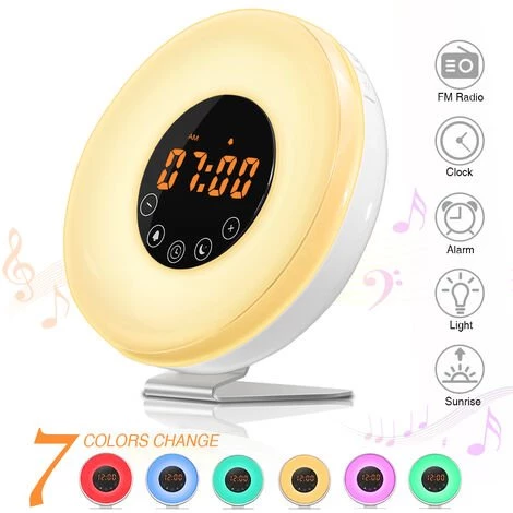 AUGIENB Lampe D'éveil Naturel Colorée Multifonctionnelle LED Alarme De Nuit De Lumière De Travail Pour Se Réveiller 1 AUGIENB Lampe D'éveil Naturel Colorée Multifonctionnelle LED Alarme De Nuit De Lumière De Travail Pour Se Réveiller