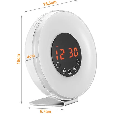 AUGIENB Lampe D'éveil Naturel Colorée Multifonctionnelle LED Alarme De Nuit De Lumière De Travail Pour Se Réveiller 3 AUGIENB Lampe D'éveil Naturel Colorée Multifonctionnelle LED Alarme De Nuit De Lumière De Travail Pour Se Réveiller – Image 3