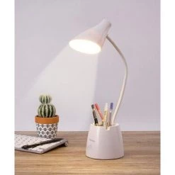ECHOO De Bureau Dimmable Avec Protection Des Yeux, Lampe De Bureau Led Avec 3 Modes D'éclairage, 4000mAh Rechargeable Lampe Bureau Sans Fil Avec Porte-stylo Et Support Téléphone, Col De Cygne Flexible