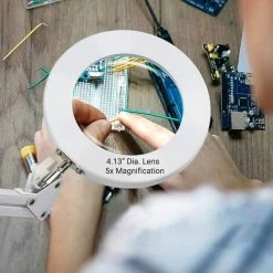 Loupe Lampe De Bureau Avec Bras Pivotant Réglable, 64 LED Grande Loupe Loupe Lampe Avec 3 Modes De Couleur Pour La Lecture De Table De Bureau Artisanat Ou établi GrooFoo -Lampe Soldes Boutique 42447764 5