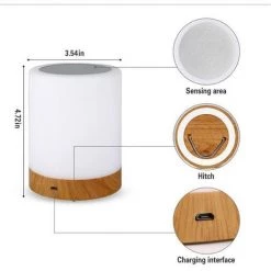 HIASDFLS Lampe De Chevet À Led, Lampe De Table D'Ambiance À Intensité Variable Pour Salon De Chambre À Coucher, Veilleuse Portable 5 Couleurs Avec Lumière Blanche Chaude 2900-3200K Et Cadeaux Changeants De Couleur Pour Enfants/Adultes -Lampe Soldes Boutique 42478676 4