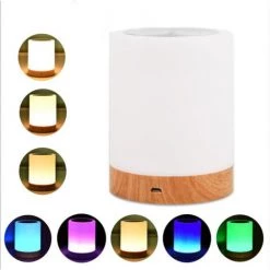 HIASDFLS Lampe De Chevet À Led, Lampe De Table D'Ambiance À Intensité Variable Pour Salon De Chambre À Coucher, Veilleuse Portable 5 Couleurs Avec Lumière Blanche Chaude 2900-3200K Et Cadeaux Changeants De Couleur Pour Enfants/Adultes -Lampe Soldes Boutique 42478676 5