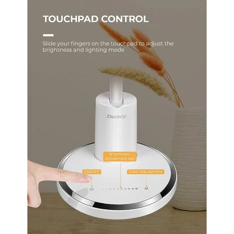 PEDY Lampe De Bureau LED 10 W, Lampe De Table, Tactile, Réglable, à Intensité Variable Avec 5 Modes De Couleurs Et 10 Niveaux De Luminosité, Protection Des Yeux Pour Enfants Et Adultes 3 PEDY Lampe De Bureau LED 10 W, Lampe De Table, Tactile, Réglable, à Intensité Variable Avec 5 Modes De Couleurs Et 10 Niveaux De Luminosité, Protection Des Yeux Pour Enfants Et Adultes – Image 3