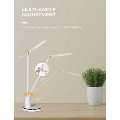 PEDY Lampe De Bureau LED 10 W, Lampe De Table, Tactile, Réglable, à Intensité Variable Avec 5 Modes De Couleurs Et 10 Niveaux De Luminosité, Protection Des Yeux Pour Enfants Et Adultes 8 PEDY Lampe De Bureau LED 10 W, Lampe De Table, Tactile, Réglable, à Intensité Variable Avec 5 Modes De Couleurs Et 10 Niveaux De Luminosité, Protection Des Yeux Pour Enfants Et Adultes -Lampe Soldes Boutique 42827236 4