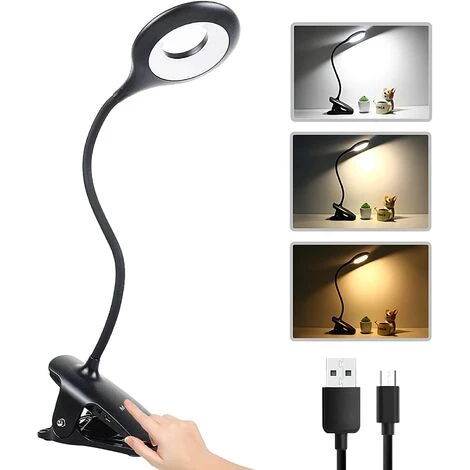 BEARSU Lampe De Bureau LED Sans Fil Rechargeable, Lampe De Lecture Pour Livre Avec 28 LEDs, 3 Couleur Et 3 Intensité Variable, Lampe Pince Pour Lit, Lampe De Chevet Tactile Pour Enfant, Noir 1 BEARSU Lampe De Bureau LED Sans Fil Rechargeable, Lampe De Lecture Pour Livre Avec 28 LEDs, 3 Couleur Et 3 Intensité Variable, Lampe Pince Pour Lit, Lampe De Chevet Tactile Pour Enfant, Noir