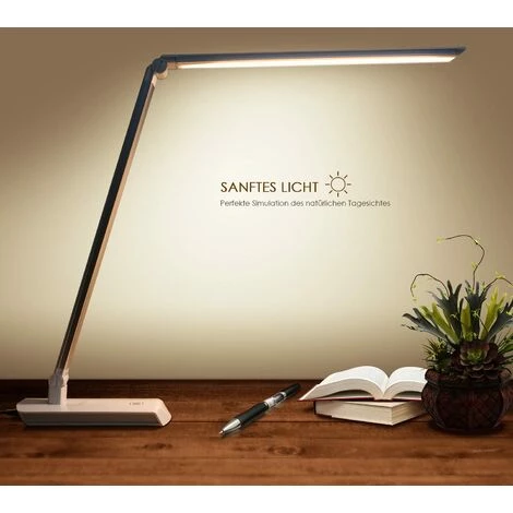 PEDY LED Lampe De Bureau Pliable Et Tactile 10W, 4 Modes De Couleur Réglables, Bras Ajustable, Avec Chargeur, Pour Travail, Lecture, Argent 4 PEDY LED Lampe De Bureau Pliable Et Tactile 10W, 4 Modes De Couleur Réglables, Bras Ajustable, Avec Chargeur, Pour Travail, Lecture, Argent – Image 4