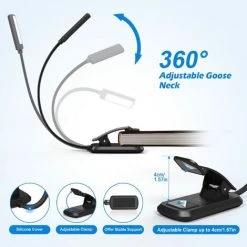 GUAZHUNIFR Lampe De Lecture LED, Pince Lampe Livre Pour Lecture Nocturne Voyages,Rechargeable Liseuse Lampe 5 LED, 360° Cou Flexible Liseuse,Guazhuni 7 GUAZHUNIFR Lampe De Lecture LED, Pince Lampe Livre Pour Lecture Nocturne Voyages,Rechargeable Liseuse Lampe 5 LED, 360° Cou Flexible Liseuse,Guazhuni -Lampe Soldes Boutique 43998065 3