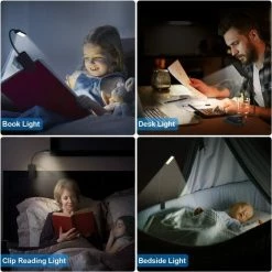 GUAZHUNIFR Lampe De Lecture LED, Pince Lampe Livre Pour Lecture Nocturne Voyages,Rechargeable Liseuse Lampe 5 LED, 360° Cou Flexible Liseuse,Guazhuni 8 GUAZHUNIFR Lampe De Lecture LED, Pince Lampe Livre Pour Lecture Nocturne Voyages,Rechargeable Liseuse Lampe 5 LED, 360° Cou Flexible Liseuse,Guazhuni -Lampe Soldes Boutique 43998065 4