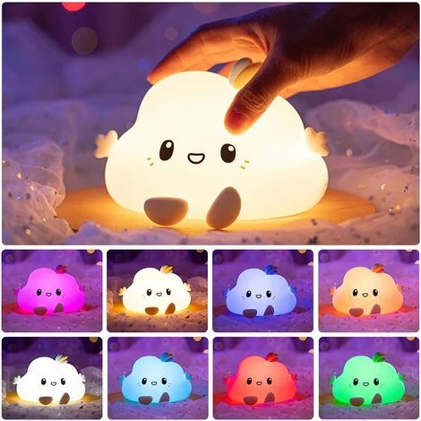 Veilleuse Enfant,Veilleuse Bebe LED Lumineuse Prise Electrique,Veilleuse Lumineux Nuage USB Rechargeable Tactile Adulte Fille Garcon,Lampe Portable Nuit Chevet Enfant,Lampe Silicone 7 Couleurs 1pcs Irisfr(Dessin Animé) 3 Veilleuse Enfant,Veilleuse Bebe LED Lumineuse Prise Electrique,Veilleuse Lumineux Nuage USB Rechargeable Tactile Adulte Fille Garcon,Lampe Portable Nuit Chevet Enfant,Lampe Silicone 7 Couleurs 1pcs Irisfr(Dessin Animé) – Image 3