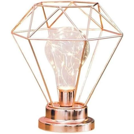 BARES Iron Bulb Night Light , Lampe De Chevet Nordique De Lampe De Nuit De Lampe De Chevet De Fer Avec L'éclairage Décoratif à Piles Pour La Chambre, Le Salon, Le Bar, L'hôtel (Or Rose) 1 BARES Iron Bulb Night Light , Lampe De Chevet Nordique De Lampe De Nuit De Lampe De Chevet De Fer Avec L'éclairage Décoratif à Piles Pour La Chambre, Le Salon, Le Bar, L'hôtel (Or Rose)