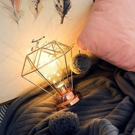 BARES Iron Bulb Night Light , Lampe De Chevet Nordique De Lampe De Nuit De Lampe De Chevet De Fer Avec L'éclairage Décoratif à Piles Pour La Chambre, Le Salon, Le Bar, L'hôtel (Or Rose) 2 BARES Iron Bulb Night Light , Lampe De Chevet Nordique De Lampe De Nuit De Lampe De Chevet De Fer Avec L'éclairage Décoratif à Piles Pour La Chambre, Le Salon, Le Bar, L'hôtel (Or Rose) – Image 2