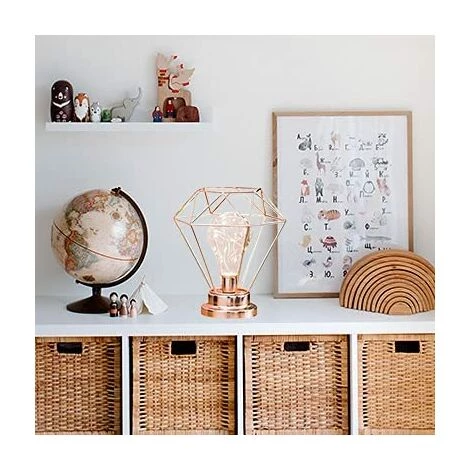 BARES Iron Bulb Night Light , Lampe De Chevet Nordique De Lampe De Nuit De Lampe De Chevet De Fer Avec L'éclairage Décoratif à Piles Pour La Chambre, Le Salon, Le Bar, L'hôtel (Or Rose) 3 BARES Iron Bulb Night Light , Lampe De Chevet Nordique De Lampe De Nuit De Lampe De Chevet De Fer Avec L'éclairage Décoratif à Piles Pour La Chambre, Le Salon, Le Bar, L'hôtel (Or Rose) – Image 3