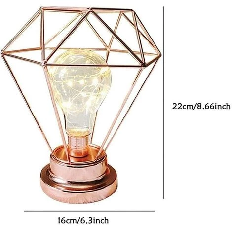 BARES Iron Bulb Night Light , Lampe De Chevet Nordique De Lampe De Nuit De Lampe De Chevet De Fer Avec L'éclairage Décoratif à Piles Pour La Chambre, Le Salon, Le Bar, L'hôtel (Or Rose) 5 BARES Iron Bulb Night Light , Lampe De Chevet Nordique De Lampe De Nuit De Lampe De Chevet De Fer Avec L'éclairage Décoratif à Piles Pour La Chambre, Le Salon, Le Bar, L'hôtel (Or Rose) – Image 5