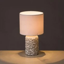 LOLAHOME Lampe De Chevet Fleur Shabby Chic En Ciment Blanc 33x19x19 Cm -Lampe Soldes Boutique 44934930 3