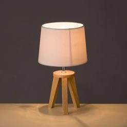 LOLAHOME Lampe De Chevet Nordique En Bois De Chêne Beige 33x19x19 Cm -Lampe Soldes Boutique 44934931 3