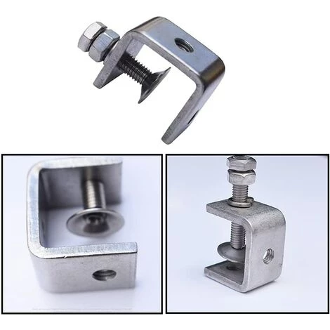 Serre-Joints C, 4 Pièces Pince Robuste Acier Inoxydable, Pince C Robuste, Pince Fixation Travail Bois, Pour Travail Bois Bricolage, Soudage, L'Ébénisterie, Couleur Argent GrooFoo 2 Serre-Joints C, 4 Pièces Pince Robuste Acier Inoxydable, Pince C Robuste, Pince Fixation Travail Bois, Pour Travail Bois Bricolage, Soudage, L'Ébénisterie, Couleur Argent GrooFoo – Image 2