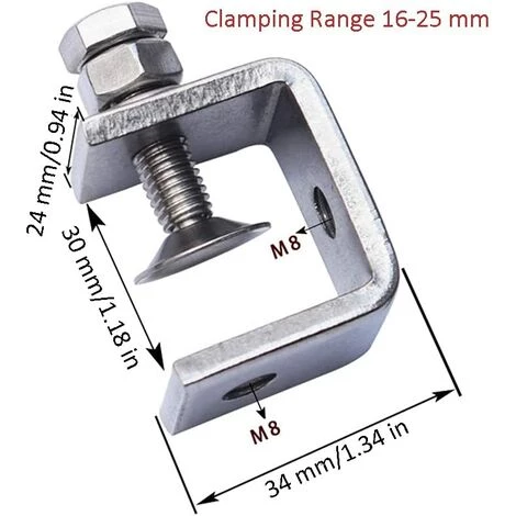 Serre-Joints C, 4 Pièces Pince Robuste Acier Inoxydable, Pince C Robuste, Pince Fixation Travail Bois, Pour Travail Bois Bricolage, Soudage, L'Ébénisterie, Couleur Argent GrooFoo 3 Serre-Joints C, 4 Pièces Pince Robuste Acier Inoxydable, Pince C Robuste, Pince Fixation Travail Bois, Pour Travail Bois Bricolage, Soudage, L'Ébénisterie, Couleur Argent GrooFoo – Image 3