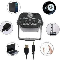 THSINDE Projecteur LED UV Party Light Lampe USB RGB DJ Projecteur Lumière Disco Télécommande éclairage Pour Lumiere Scene Jardin Salon -Lampe Soldes Boutique 45727998 4