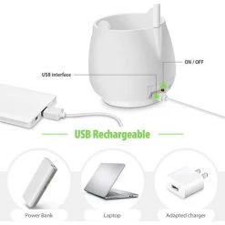 HIASDFLS Lampe De Bureau Led, Avec Porte-Stylo Support De Phone , Sans Fil, À Contrôle Tactile Lumière Ajustable Flexible Usb Batterie Rechargeable, Convient Pour Chambre, Bureau, Enfant Garçon Fille -Lampe Soldes Boutique 46174869 3