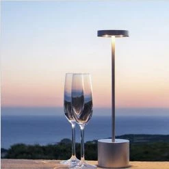 HIASDFLS Lampe De Table Sans Fil, Led Rechargeable Eye-Protect Lampe De Table, Lampe De Chevet En Métal Aluminium Table De Chevet, Convient Pour Chambre À Coucher, Studio À Manger (Argent) -Lampe Soldes Boutique 46174891 3