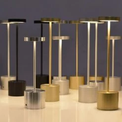 HIASDFLS Lampe De Table Sans Fil À Led, Petite Lampe De Bureau En Métal Rechargeable, 2 Niveaux De Gradation, Hôtel Moderne Restaurant Chambre À Coucher -Lampe Soldes Boutique 46174894 3