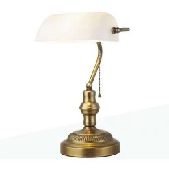 BARCELONA LED Lampe De Banquier Ancienne | Blanc