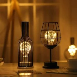 COMELY Veilleuse Rétro En Fer,Lampe De Table Créative Gobelet De Vin, Lampe De Nuit En Fil De Cuivre Pour Home Restaurant Hotel Piles Non Incluses 8 COMELY Veilleuse Rétro En Fer,Lampe De Table Créative Gobelet De Vin, Lampe De Nuit En Fil De Cuivre Pour Home Restaurant Hotel Piles Non Incluses -Lampe Soldes Boutique 46385493 4