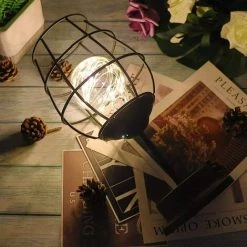 COMELY Veilleuse Rétro En Fer,Lampe De Table Créative Gobelet De Vin, Lampe De Nuit En Fil De Cuivre Pour Home Restaurant Hotel Piles Non Incluses 9 COMELY Veilleuse Rétro En Fer,Lampe De Table Créative Gobelet De Vin, Lampe De Nuit En Fil De Cuivre Pour Home Restaurant Hotel Piles Non Incluses -Lampe Soldes Boutique 46385493 5