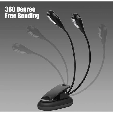 LONGZIMING Lampe Pupitre Musique, 6 LED / 8 LED Mini Lampe à Double Tête Lampe Réglable à Pince Avec Câble USB Pour Lecture/Livre/Table/Chevet 5 LONGZIMING Lampe Pupitre Musique, 6 LED / 8 LED Mini Lampe à Double Tête Lampe Réglable à Pince Avec Câble USB Pour Lecture/Livre/Table/Chevet – Image 5