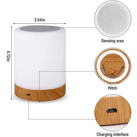 Lampe De Chevet LED Intelligente, 3 Niveaux De Luminosité, Lampe De Chevet Multicolore Avec Fonction Minuterie, Commande Tactile,Starlight 2 Lampe De Chevet LED Intelligente, 3 Niveaux De Luminosité, Lampe De Chevet Multicolore Avec Fonction Minuterie, Commande Tactile,Starlight – Image 2