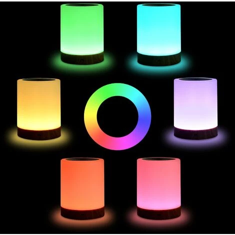 Lampe De Chevet LED Intelligente, 3 Niveaux De Luminosité, Lampe De Chevet Multicolore Avec Fonction Minuterie, Commande Tactile,Starlight 4 Lampe De Chevet LED Intelligente, 3 Niveaux De Luminosité, Lampe De Chevet Multicolore Avec Fonction Minuterie, Commande Tactile,Starlight – Image 4