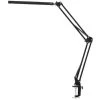 Lampe De Bureau LED à Pince,12W Lamp De Bureau Architecte Avec Clamp, Atténuation Et Température De Couleur Réglable, Bras Pivotant En Métal, LED Protection Des Yeux(Noir),Starlight