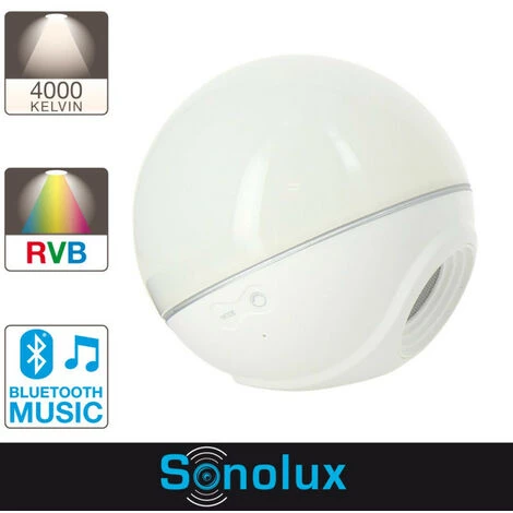 XANLITE - Sphère LED SONOLUX - Blanc Et Multicolore - Haut Parleur Bluetooth - BO150SPR 4 XANLITE - Sphère LED SONOLUX - Blanc Et Multicolore - Haut Parleur Bluetooth - BO150SPR – Image 4