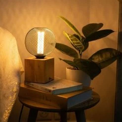 XANLITE - Lampe à Poser Cubik Bois Culot E27 - XDLAPCUBIKW -Lampe Soldes Boutique 47378589 3