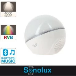 XANLITE - Mini Sphère Sonolux - Blanc Et Multicolor - Haut Parleur Bluetooth - BO100SPR -Lampe Soldes Boutique 47378639 4