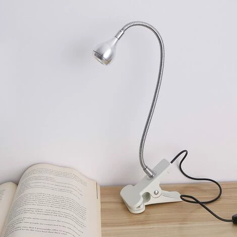 Lampe LED De Lecture Pour étudie/travail/couchage Avec Clip Et Interrupteur Marche/arrêt Blanc Clair (argent) ,Interface USB, Adaptateur Non Inclus,Irisfr 3 Lampe LED De Lecture Pour étudie/travail/couchage Avec Clip Et Interrupteur Marche/arrêt Blanc Clair (argent) ,Interface USB, Adaptateur Non Inclus,Irisfr – Image 3