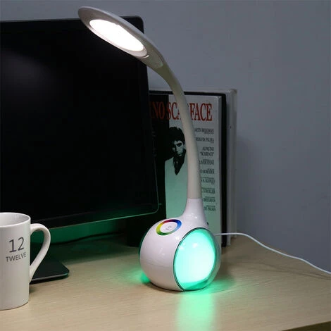 Lampe De Bureau Enfants Avec Veilleuse Ambiante, LED Lampe De Chevet Dimmable, Tactile Pour Lumière De Couleur Et 3 Niveaux De Luminosité, Confortable Pour Les Yeux Macaron 2 Lampe De Bureau Enfants Avec Veilleuse Ambiante, LED Lampe De Chevet Dimmable, Tactile Pour Lumière De Couleur Et 3 Niveaux De Luminosité, Confortable Pour Les Yeux Macaron – Image 2