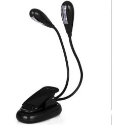 Lampe Pupitre Musique,Triomphe 4 LED Mini Lampe à Double Tête Lampe Réglable à Pince Avec Câble USB Pour Lecture/Livre/Table/Chevet
