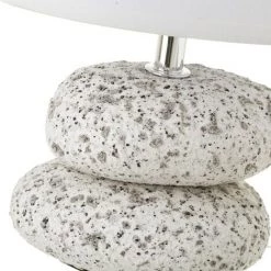 LOLAHOME Lampe De Chevet Pierres Exotiques Céramique Blanche 23x16x16cm -Lampe Soldes Boutique 47740560 3