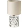 LOLAHOME Lampe De Chevet De Luxe Sculptée En Cristal Beige 29x15x15 Cm
