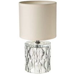 LOLAHOME Lampe De Chevet De Luxe Sculptée En Cristal Beige 29x15x15 Cm