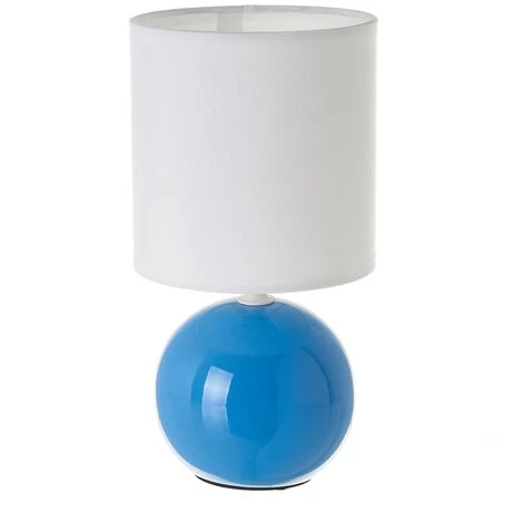 LOLAHOME Lampe De Chevet Boule Céramique Bleue Ø 13x24cm 2 LOLAHOME Lampe De Chevet Boule Céramique Bleue Ø 13x24cm – Image 2