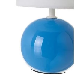 LOLAHOME Lampe De Chevet Boule Céramique Bleue Ø 13x24cm 7 LOLAHOME Lampe De Chevet Boule Céramique Bleue Ø 13x24cm -Lampe Soldes Boutique 47740963 3