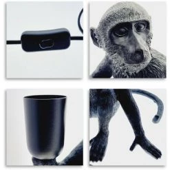BARCELONA LED Lampe à Poser Singe "Rila" | Noir -Lampe Soldes Boutique 47881516 3