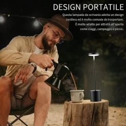 DEVENIRRICHE Lampe De Table Sans Fil, Batterie Rechargeable 6000 MAh, 2 Niveaux De Luminosité, Lampe De Chevet En Métal, Pour Salon, Chambre à Coucher, Bureau, Studio (noir) 9 DEVENIRRICHE Lampe De Table Sans Fil, Batterie Rechargeable 6000 MAh, 2 Niveaux De Luminosité, Lampe De Chevet En Métal, Pour Salon, Chambre à Coucher, Bureau, Studio (noir) -Lampe Soldes Boutique 48455809 5