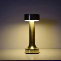 DEVENIRRICHE Lampe De Table Tactile Portatives Cordless,3W LED Lumière Intégrée De 3000K Couleur Chaude,Batterie Dimmable Et Rechargeable,pour Tables De Chevet,Table à Café,Hôtels Et Restaurants -Lampe Soldes Boutique 48455819 4