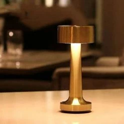 DEVENIRRICHE Lampe De Table Tactile Portatives Cordless,3W LED Lumière Intégrée De 3000K Couleur Chaude,Batterie Dimmable Et Rechargeable,pour Tables De Chevet,Table à Café,Hôtels Et Restaurants -Lampe Soldes Boutique 48455819 5